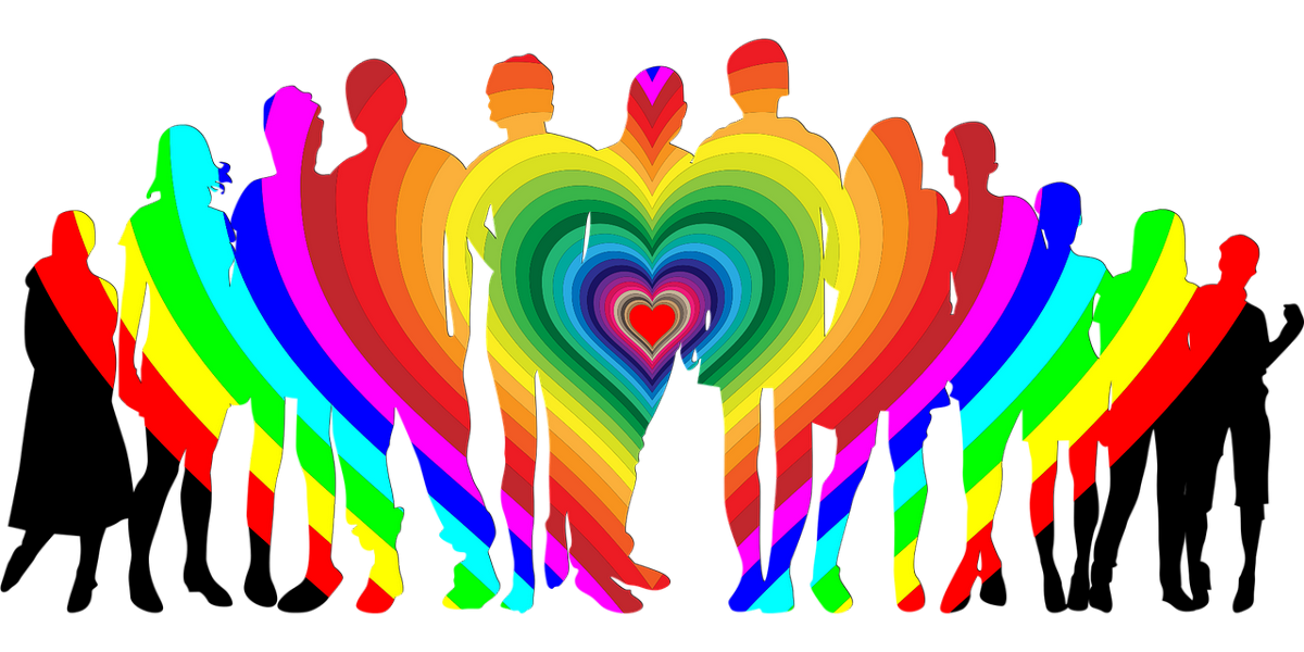progpro silhouettes avec coeur LGBT